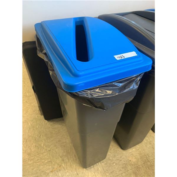 Tall Recycle Container with Lid blue