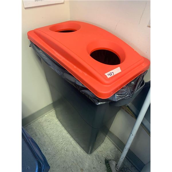 Tall can Recycle Container with Lid red