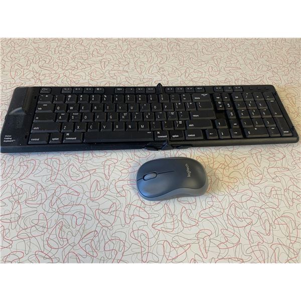 Matias Folding Wireless Keyboard and Logitech mouse