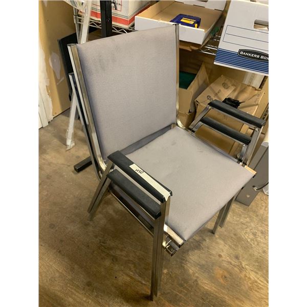 Lot of 2 Stacking upholstered office chairs