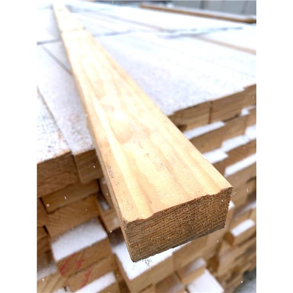LOT OF ONE - Pine Finger Joint Double Groove Brick Moulding 1 x 2 x 16ft