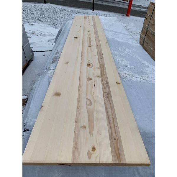 LOT OF ONE - Pine Laminated 16 inch x 96 inch Shelf