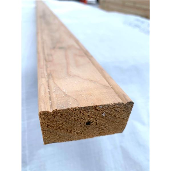 LOT OF ONE - Solid Hemlock 1 1/4 x 2 1/4 x 10 FT Double Groove Brick Moulding