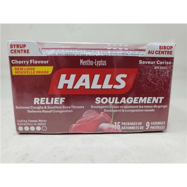 Halls Syrup Centre Cherry Flavour Lozenges (15 x 9)