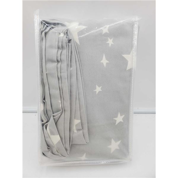 Twinkle Pattern Grey Stars Curtain Panels