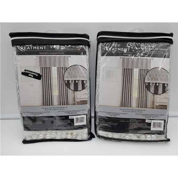 Oslo 1 Rod Pocket Back Tab Valance (2- 52in x 18in)