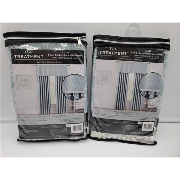 Oslo 1 Rod Pocket Back Tab Valance (2- 52in x 18in)