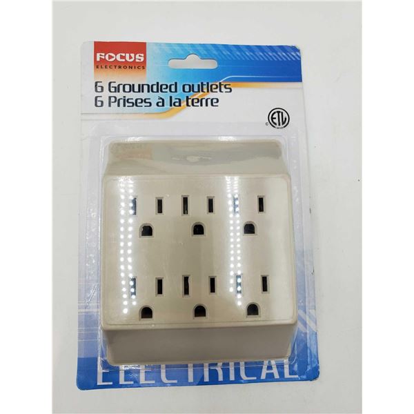 Focus 6 Grounded Outlets Electrical Plug-in