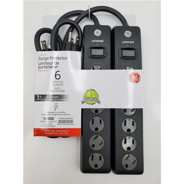 GE 2pk Surge Protector with 6 Protected Outlets (2ct)