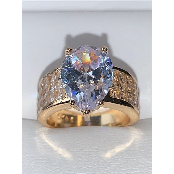 Ladies Pear Cut Teardrop 1.25 Carat Solitaire multi stone engagement ring size 7