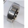 Image 3 : Gents Polished brushed titanium style beveled band size 10