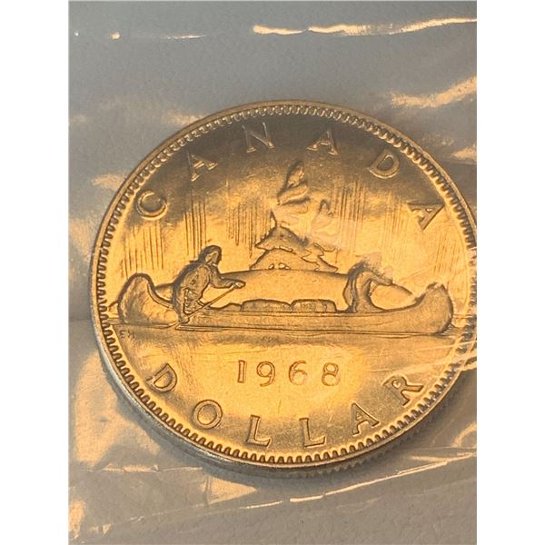 Royal Canadian Mint issued 1968 Proof Sealed Canoe Dollar