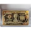 Image 1 : USA Declaration of Independence Commemorative $2.00 Gold Plated Wafer Bar NEW in Case