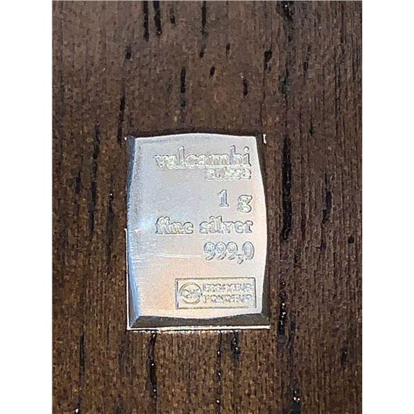 Valcambi Suisse 1 Gram Pure .999 Silver Wafer Bar