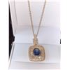 Image 2 : Ladies Blue Topaz & Multi Baguette Stones Pendant and Chain Set