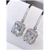 Image 2 : Ladies Emerald Cut 1.5 Carat TW Dangle Earring Set