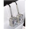 Image 3 : Ladies Emerald Cut 1.5 Carat TW Dangle Earring Set
