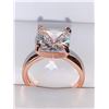 Image 1 : Ladies 1.0 Carat Princess Cut Solitaire Rose 14K GP Engagement Ring size 7
