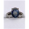 Image 2 : Ladies 14K Platinum 2.20 Carat Oval Cut Natural Sapphire Solitaire Ring - Appraisal $9,800.00