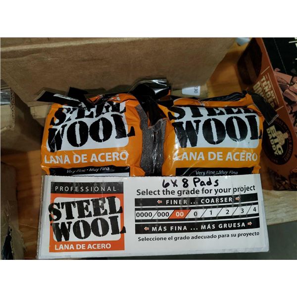 Professional Steel Wool 00 Grade -  6 x 8 Pads