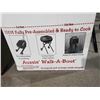 Image 3 : *NEW* Aussie Walk-A-Bout Portable Charcoal BBQ on Wheels - Blue