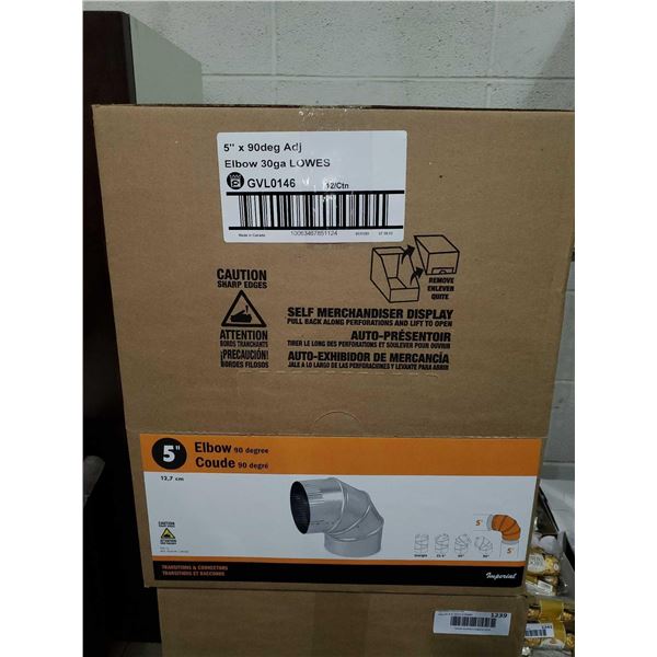 *NEW* Imperial 5"  Adjustable, 90 Deg Elbow Duct - 12 Count