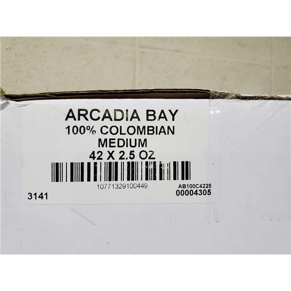 Acadia Bay 100% Colombian Medium Roast Coffee Grounds - Individual  Packets 42x2.5oz