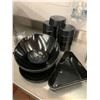 Image 1 : Lot of Black Plastic Deli Display trays and Bowls