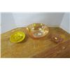 Image 1 : Lustware Bowl, Glass Clover Ash Tray & Plastic Ash Tray