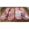 Image 1 : 2 Pair Cowgirl Finesse HideNSole Flip Flop Sandals (Size S) -Pink