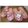 Image 1 : 2 Pair Cowgirl Finesse HideNSole Flip Flop Sandals (Size S) -Pink
