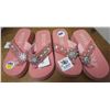 Image 1 : 2 Pair Cowgirl Finesse HideNSole Flip Flop Sandals (Size S) -Pink