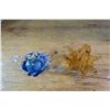 Image 2 : Cobalt Blue Swan & Amber Blown Glass Basket