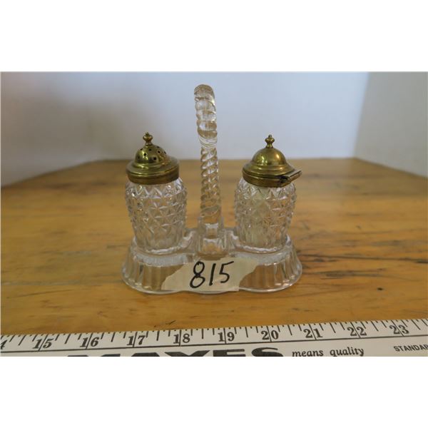 Crystal Glass Salt & Pepper Set Early 1900's England