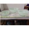 Image 2 : Set of 3 Green Mixing Bowls