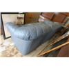 Image 3 : Grey/Teal Leather Couch - 36x36x90in.