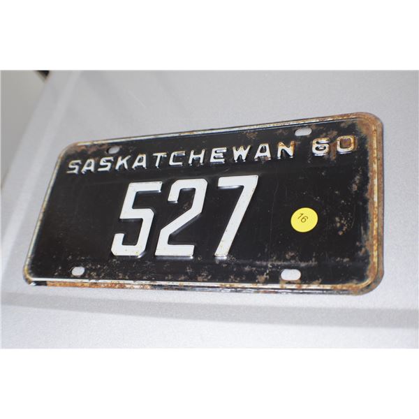 1960 3 Digit Saskatchewan license plate