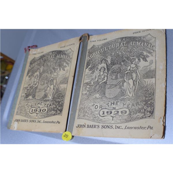 1930 1929 Farm Almanacs