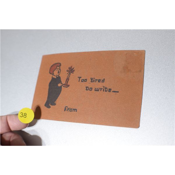 1908 leather postcard