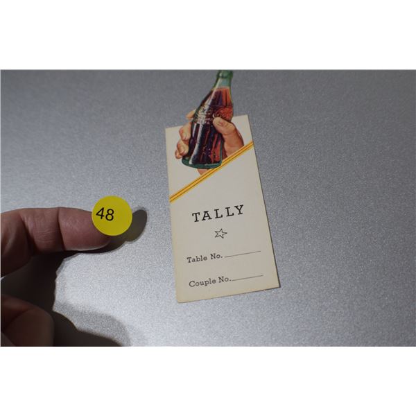 Antique Coca-Cola tally card