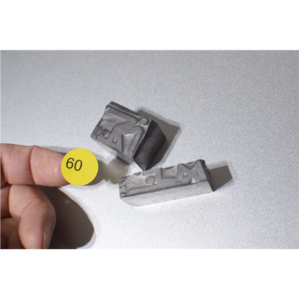 Vintage lead printing blocks