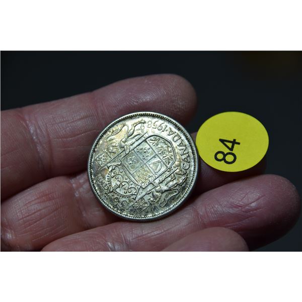 1958 Canada silver 50 cent coin