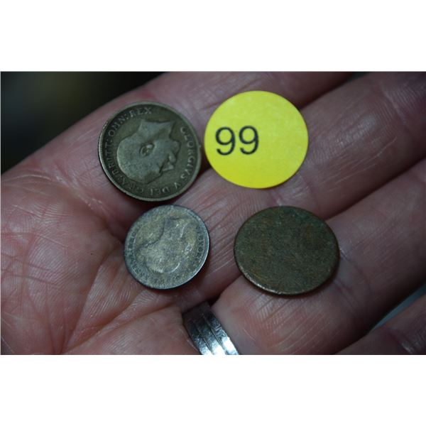 3 X 6 pence coins
