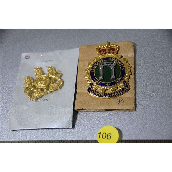 2 Military cap badges