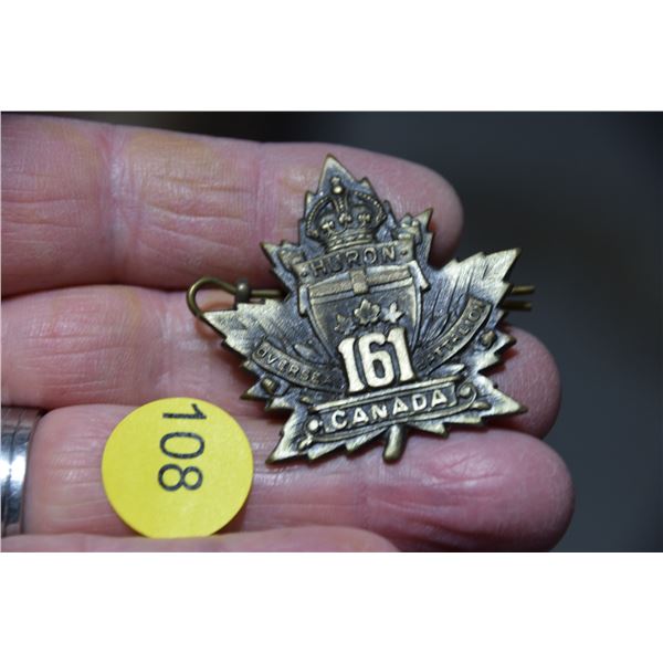 Huron 161 Regisment cap badge