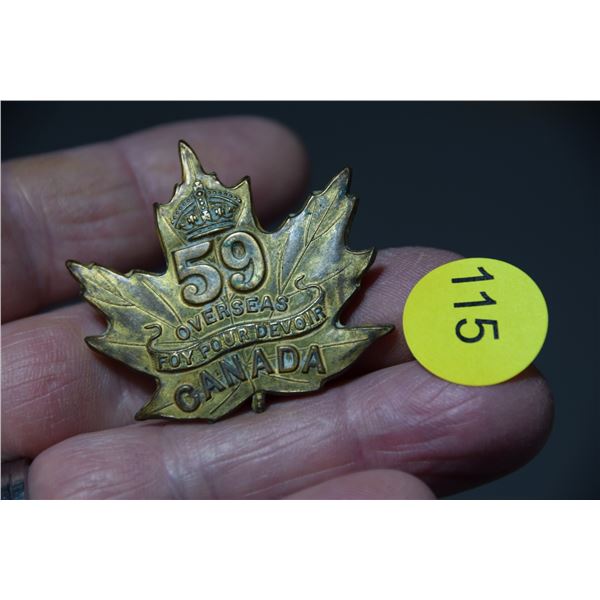 59th overseas cap badge