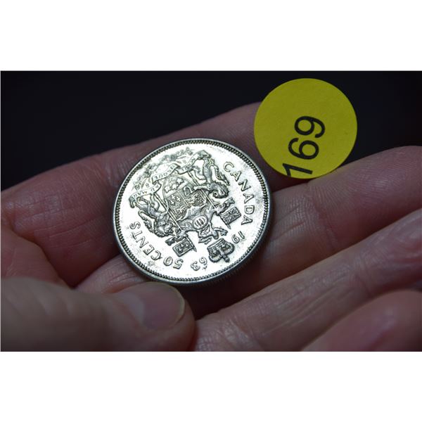 1963 Canada 50 cent silver coin