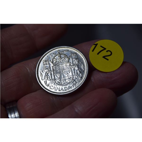 1958 Canada 50 cent silver coin
