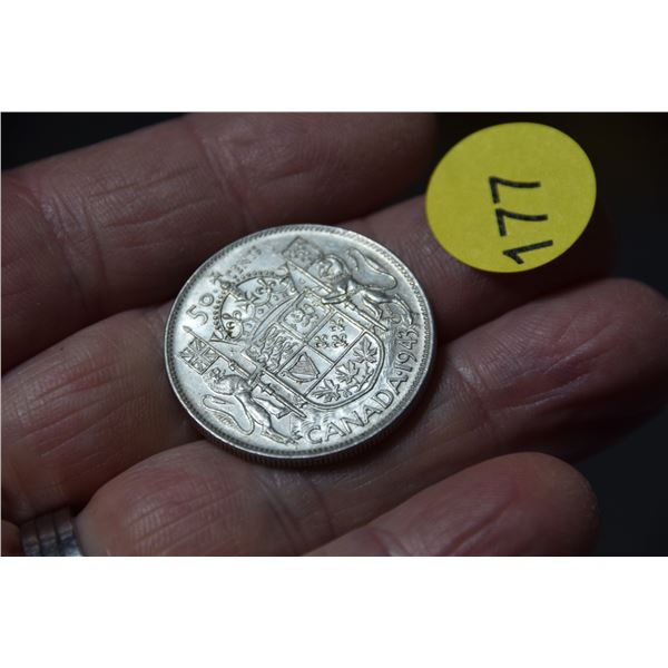 1943 Canada 50 cent silver coin