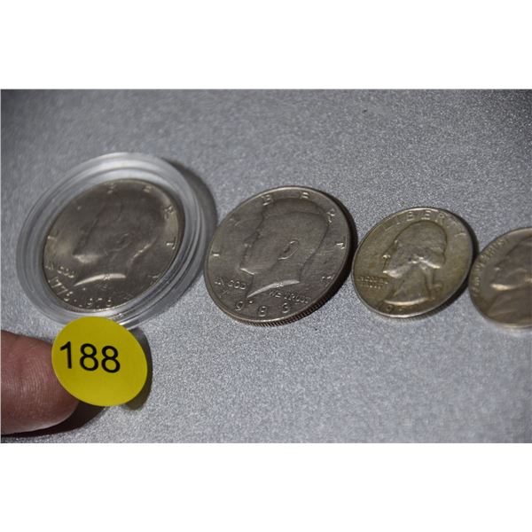 1952 USA silver quarter etc